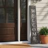 5' Rustic Black And White Front Porch Welcome Sign