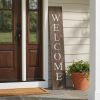 5' Rustic Espresso Brown And White Front Porch Welcome Sign