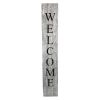 60" Whitewash And Black Solid Wood Welcome Porch Sign
