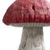 15" Red And White Polyresin Mushroom Outdoor Statue