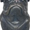 16" Black Polyresin Dog Outdoor Statue