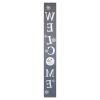 72" Gray And White Solid Wood Welcome Christmas Snowman Porch Sign