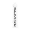 48" White And Black Solid Wood Birdhouse Welcome Porch Sign
