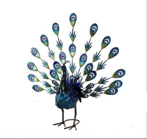 23" Blue And Purple Metal Birds Garden Accents Accessories