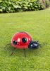 13" Red And Black Metal Insect Garden Accents Accessories