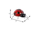 13" Red And Black Metal Insect Garden Accents Accessories