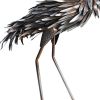 27" Copper And Silver Metal Flamingo Garden Accents Accessories