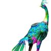 35" Purple And Blue Metal LED lights Birds Garden Accents Accessories