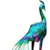 34" Purple And Blue Metal LED lights Birds Garden Accents Accessories