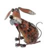 15" Brown Metal LED lights Dogs Garden Accents Accessories