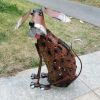 15" Brown Metal LED lights Dogs Garden Accents Accessories