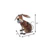 15" Brown Metal LED lights Dogs Garden Accents Accessories
