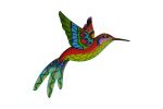 Set of Four Blue Purple And Red Metal Birds Garden Accents Accessories