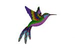 Set of Four Blue Purple And Red Metal Birds Garden Accents Accessories