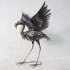 26" Copper And Silver Metal Flamingo Garden Accents Accessories