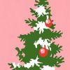 59" Green Pink And White Solid Wood Christmas Christmas Tree Porch Sign