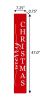 47" Red And White Solid Wood Merry Christmas Christmas Snow Scene Porch Sign