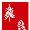 59" Red And White Solid Wood Christmas Christmas Trees Porch Sign