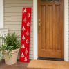 59" Red And White Solid Wood Christmas Christmas Trees Porch Sign