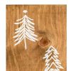 47" Tan And White Solid Wood Christmas Christmas Trees Porch Sign