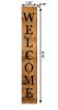 47" Black And Natural Solid Wood Welcome Porch Sign