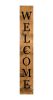 59" Black And Natural Solid Wood Welcome Porch Sign