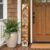 59" Natural And White Solid Wood Christmas Nativity Porch Sign