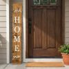 59" Natural And White Solid Wood Home Porch Sign