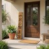 47" Black And Natural Solid Wood Home Porch Sign