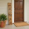 59" Black And Natural Solid Wood Home Porch Sign
