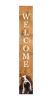 47" Natural And White Solid Wood Basset Hound Welcome Porch Sign