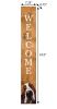 47" Natural And White Solid Wood Basset Hound Welcome Porch Sign