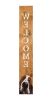 59" Natural And White Solid Wood Basset Hound Welcome Porch Sign