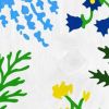 47" White Blue And Green Solid Wood Floral Bouquet Porch Sign