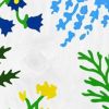 47" White Blue And Green Solid Wood Floral Bouquet Porch Sign
