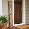 59" Natural And White Solid Wood Wildflowers Hello Porch Sign