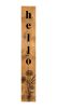 47" Black And Natural Solid Wood Wildflowers Hello Porch Sign