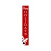 47" Red And White Solid Wood Happy Holidays Christmas Reindeer Porch Sign