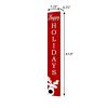 47" Red And White Solid Wood Happy Holidays Christmas Reindeer Porch Sign
