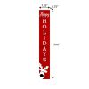59" Red And White Solid Wood Happy Holidays Christmas Reindeer Porch Sign