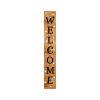 59" Black Natural And White Solid Wood Welcome Porch Sign