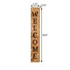 59" Black Natural And White Solid Wood Welcome Porch Sign