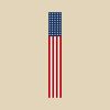 47" Red White And Blue Stars And Stripes Solid Wood Porch Sign
