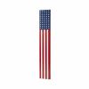 47" Red White And Blue Stars And Stripes Solid Wood Porch Sign