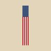 59" Red White And Blue Stars And Stripes Solid Wood Porch Sign