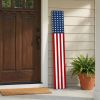 59" Red White And Blue Stars And Stripes Solid Wood Porch Sign