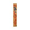 47" Natural Red White And Blue Solid Wood Happy July 4th Porch Sign