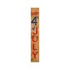 59" Natural Red White And Blue Solid Wood Happy July 4th Porch Sign