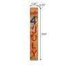 59" Natural Red White And Blue Solid Wood Happy July 4th Porch Sign