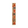 47" Natural Red And Blue Solid Wood God Bless America Porch Sign